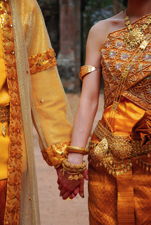 Southeast Asia, Cambodian man and woman outfits. Photo: Stacie Leap.