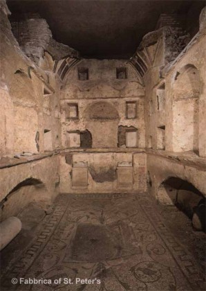 Interior of mausoleum C, Vatican Necropolis. Photo: Fabbrica of Saint Peter’s.