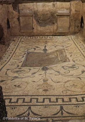Detail of the mosaic floor in mausoleum C, Vatican Necropoliis. Photo: Fabbrica of Saint Peter’s.