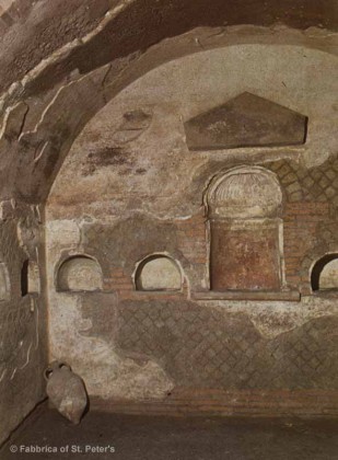 Interior of mausoleum D, Vatican Necropolis. Photo: Fabbrica of Saint Peter’s.