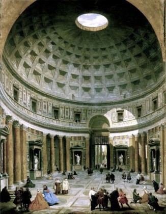 The interior of the Pantheon (Roma), by Giovanni Paolo Panini.