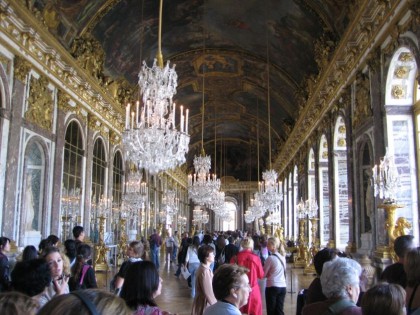 French revolution in 1789. Hall of Mirrors at the Palace of Versailles.