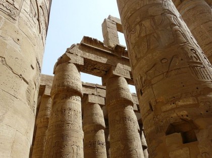 Egypt travel. Temple of Karnak, Hypostyle Hall. Photo: Wikipedia, Kurohito. http://en.wikipedia.org/wiki/File:Karnak-Hypostyle3.jpg