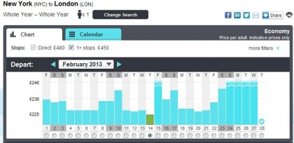 Skyscanner New York to London prices