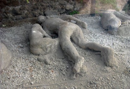 Pompeii, frozen in time. Cast figures of people who died in Pompeii. Photo: througheternity.com