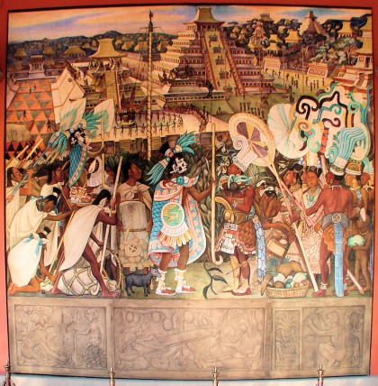 Mexico City, Diego Rivera's Totonac Civilization, El Tajin. Photo: http://www.delange.org